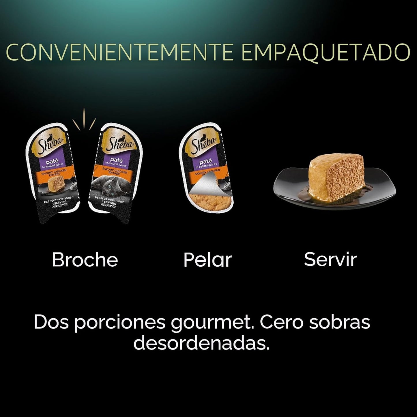 SHEBA - Bandejas de porciones perfectas de comida húmeda para gatos...