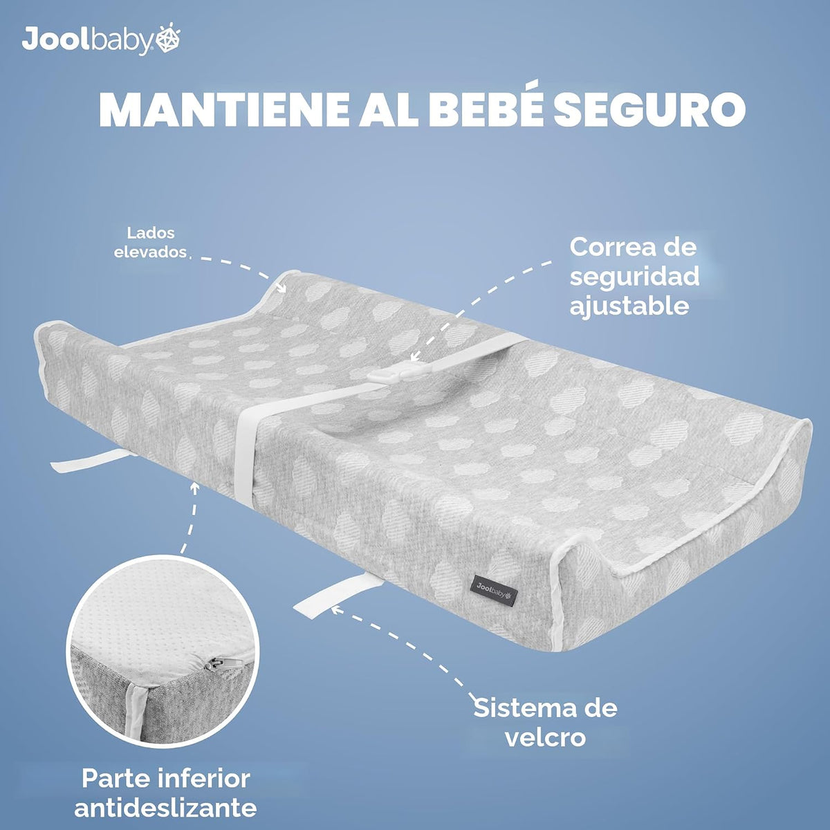 Jool Baby Serenity Almohadilla de Cambio Suave + Funda Lavable, Ant...