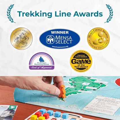 Underdog Games Trekking the World 2ª edición - Juegos de mesa galardonados para niños y adultos a partir de 12 años - Viaje de estrategia fácil de aprender para trotamundos, perfecto para noches de juegos familiares y diversión educativa