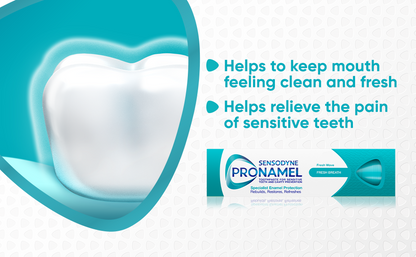 Sensodyne Pronamel Fresh Breath Pasta de dientes de esmalte para dientes sensibles y protección contra caries, Fresh Wave - 4 oz (paquete de 4)