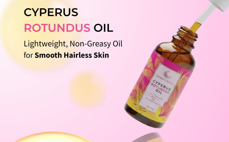Aceite de Cyperus Rotundus Natural Caramela Beauty - 60ml de Aceite Natural de Cyperus Rotundus para Depilación, Hidratante y Calmante, Aceite de Cyperus para Reducir el Crecimiento del Vello Corporal