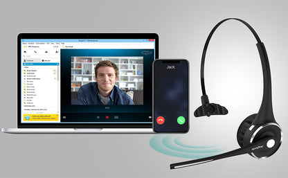 Trucker - Auriculares Bluetooth con micrófono, auriculares inalámbricos para teléfono celular con cancelación de ruido, base de carga, función de silencio para el hogar, oficina, centro de
