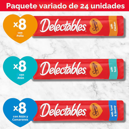 Delectables Squeeze Up - Paquete variado de puré cremoso exprimible...