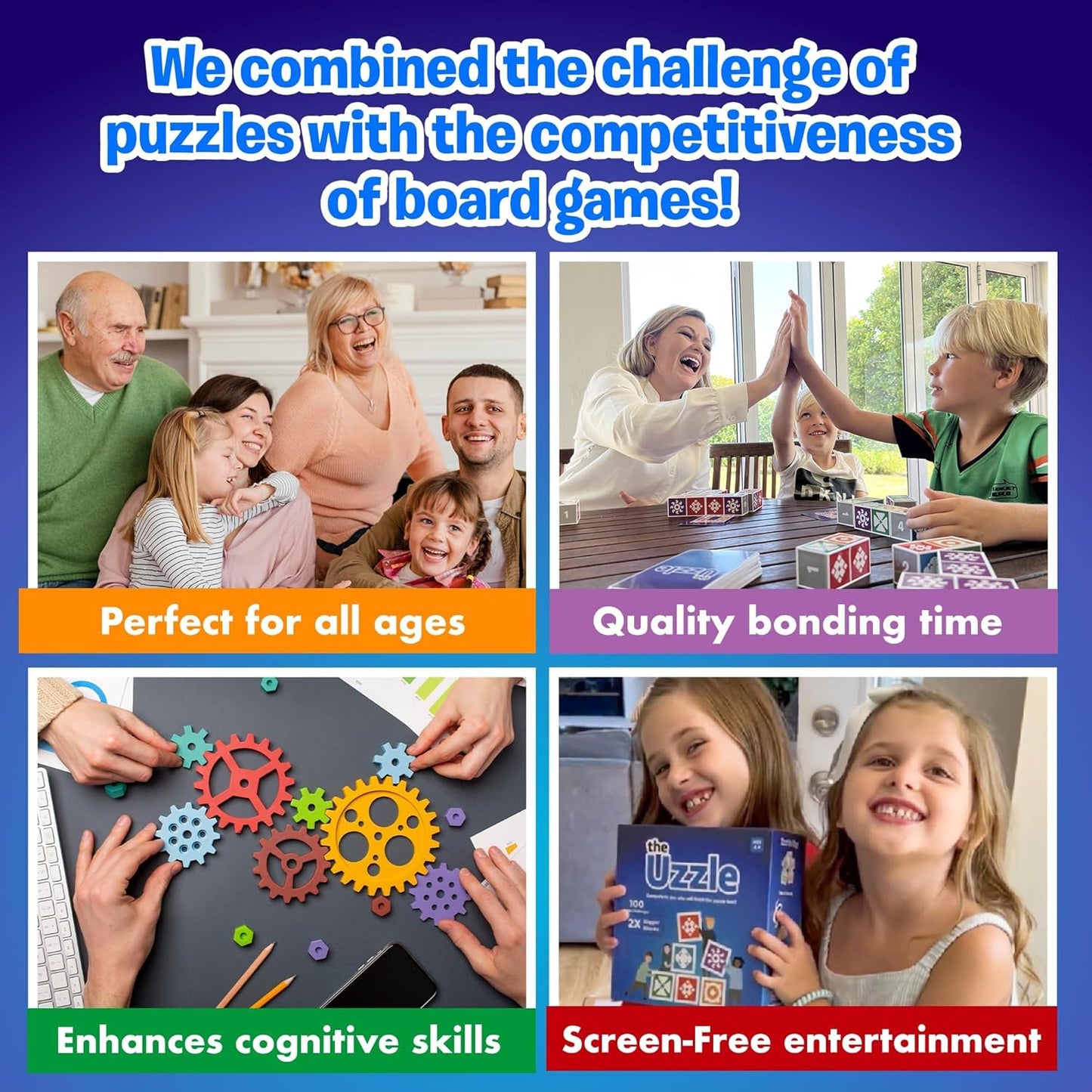 The Uzzle 3.0 Juego de mesa, Juegos de mesa familiares para niños y...