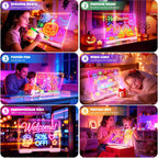 Tablero de notas LED recargable de 16 pulgadas, 7 modos de luz de c...