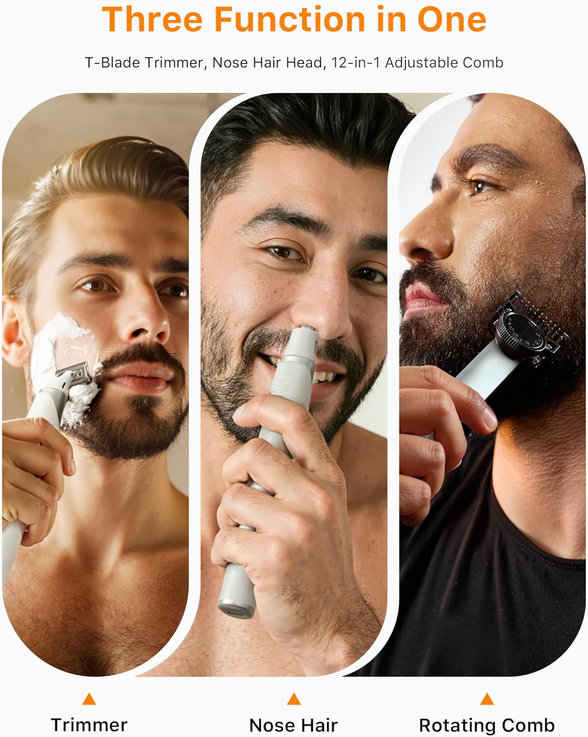 Trimcoo Nuevo Kit Eléctrico de Recortador de Barba y Pelo de Nariz...