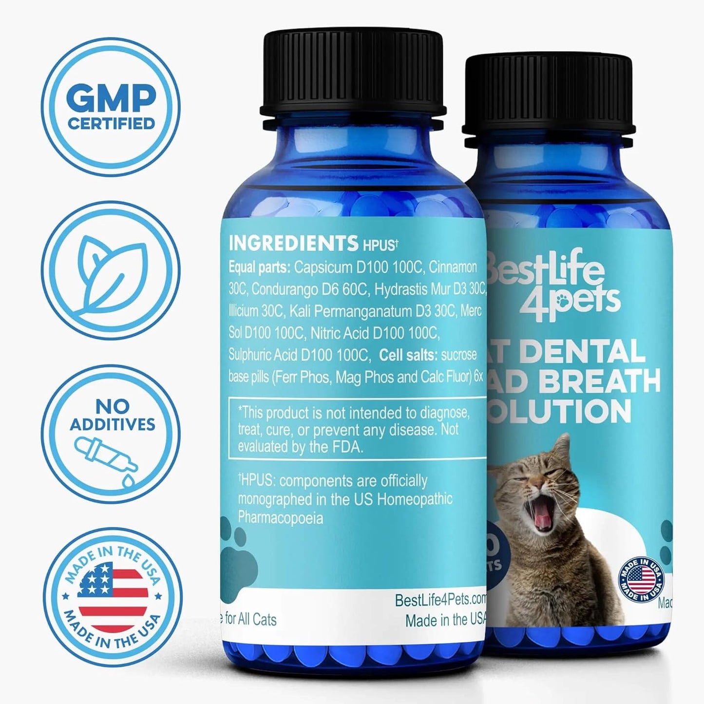 Remedio para el mal aliento y la salud oral de los gatos, cuidado d...