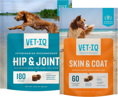 VetIQ Suplemento de glucosamina para cadera y articulaciones para p...