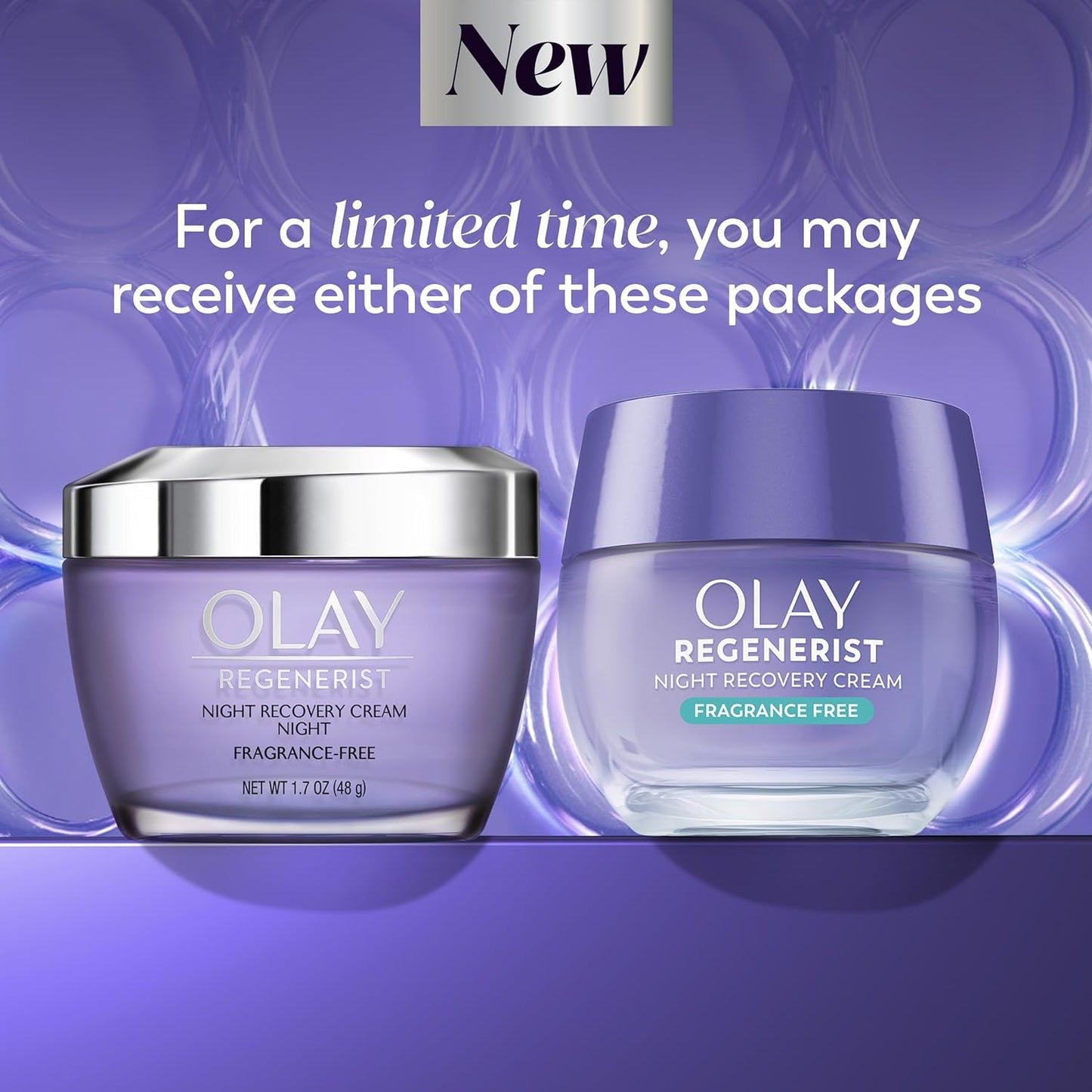 Olay Regenera Noche Recuperación Crema & crema facial hidratante, 1.7 onzas