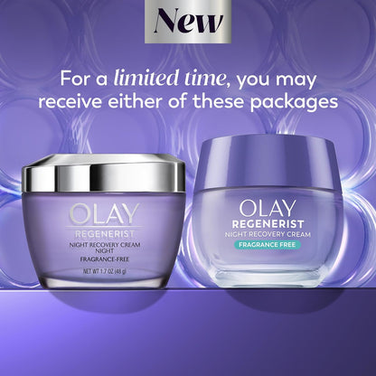 Olay Regenera Noche Recuperación Crema & crema facial hidratante, 1.7 onzas
