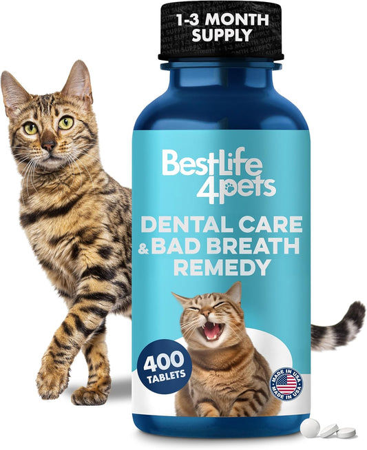 Suplemento para el cuidado dental de gatos para el mal aliento, sar...