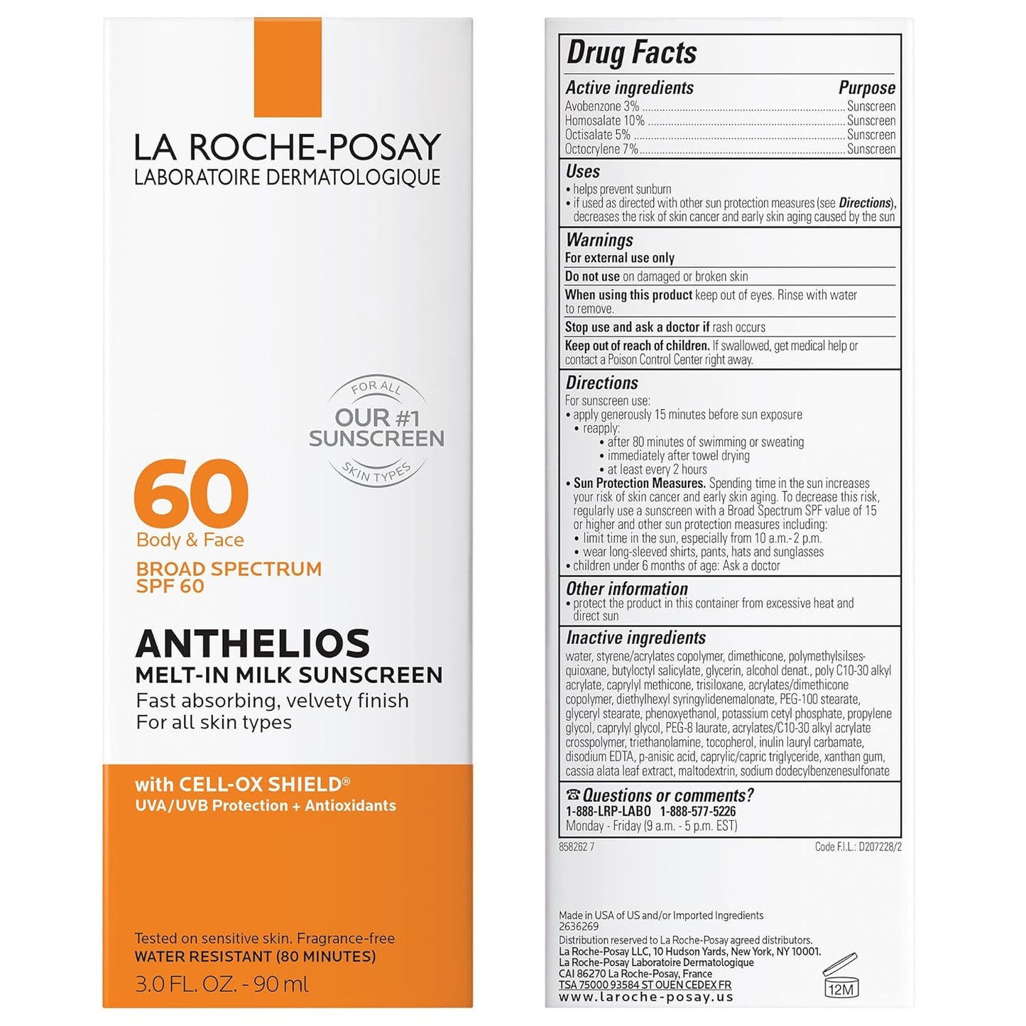 La Roche-Posay Anthelios Melt-In Milk Protector solar SPF 60, prote...