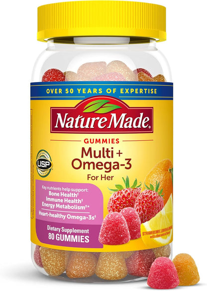 Nature Made Multivitaminas en gomitas para mujer con omega-3, multi...