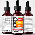 Paquete de 4 gotas líquidas de vitamina B12 y B6, complejo de vitam...