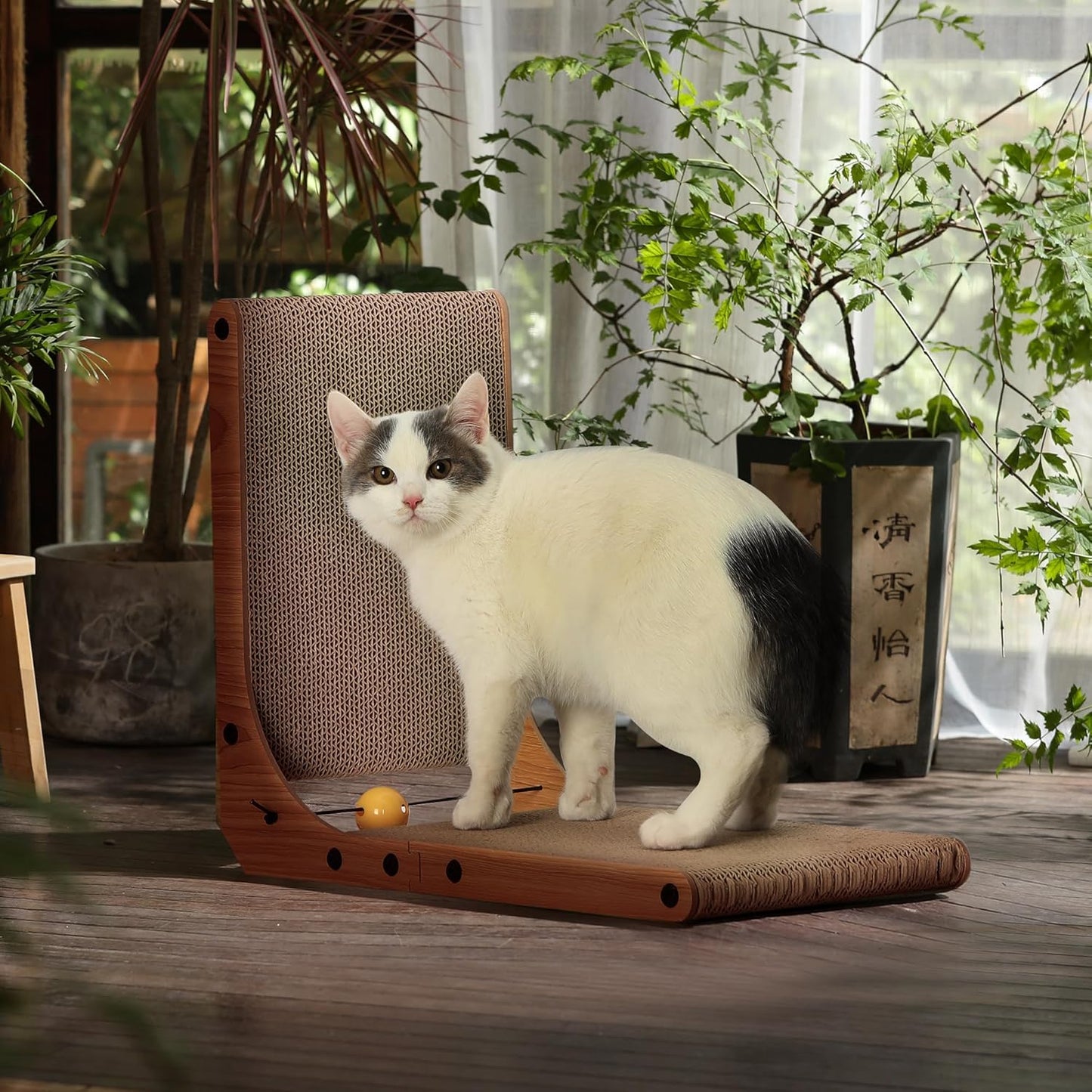 FUKUMARU Rascador para Gatos, Almohadilla de Rascar para Gatos en F...