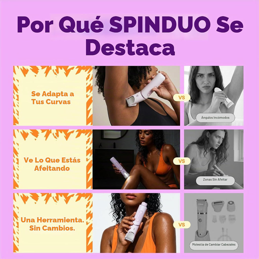 LADYSPOT SpinDuo 2 en 1 recortadora de bikini eléctrica para mujer,...