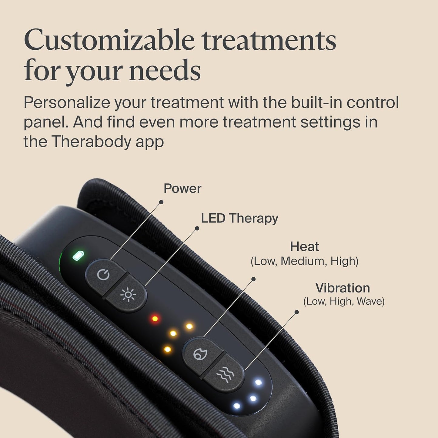 Therabody ThermBack LED - Envoltura de espalda 4 en 1 con calor, infrarrojo lejano, vibración y terapia de luz LED para aliviar el dolor de espalda baja
