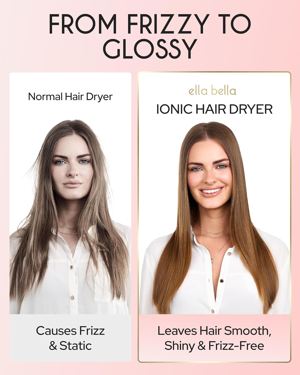 ELLA BELLA® Secador de pelo iónico profesional con difusor \u2022 S...