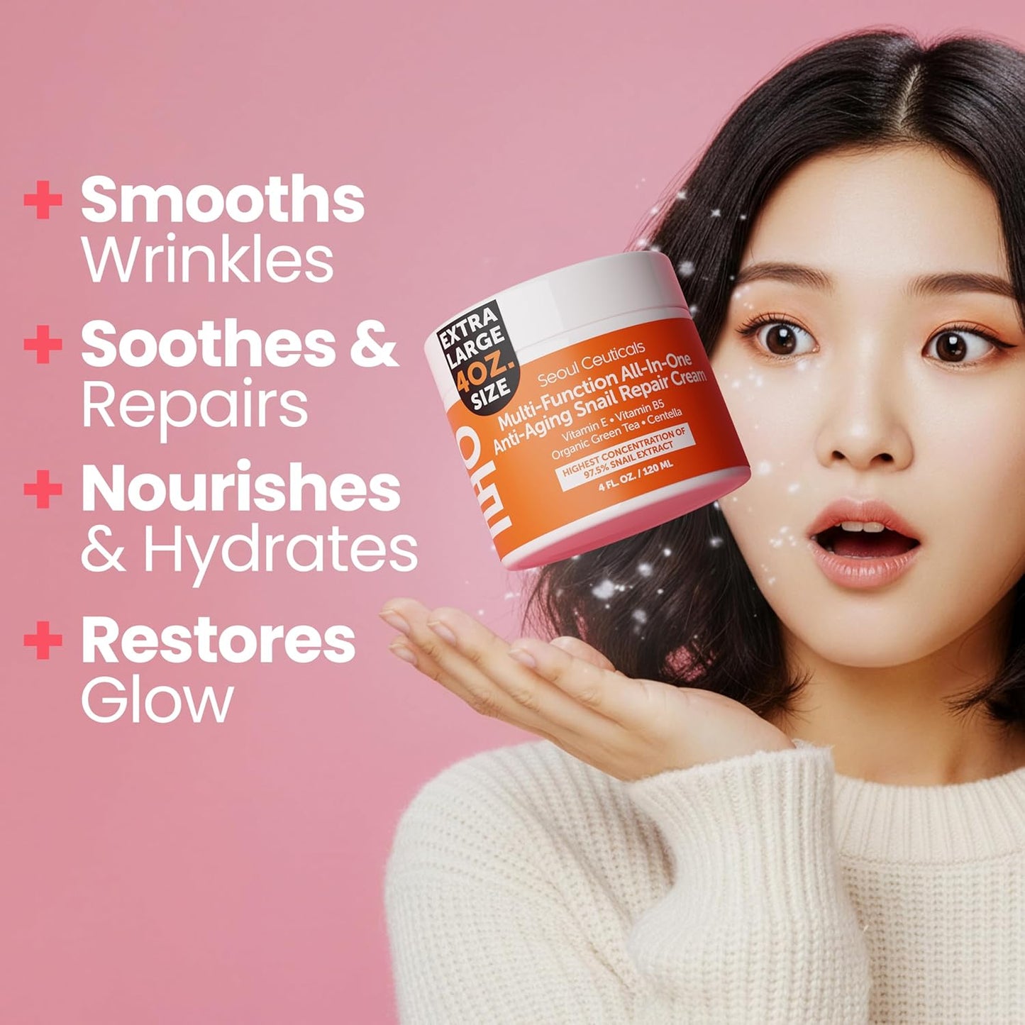 SeoulCeuticals K Beauty - Crema hidratante de mucina de caracol gra...