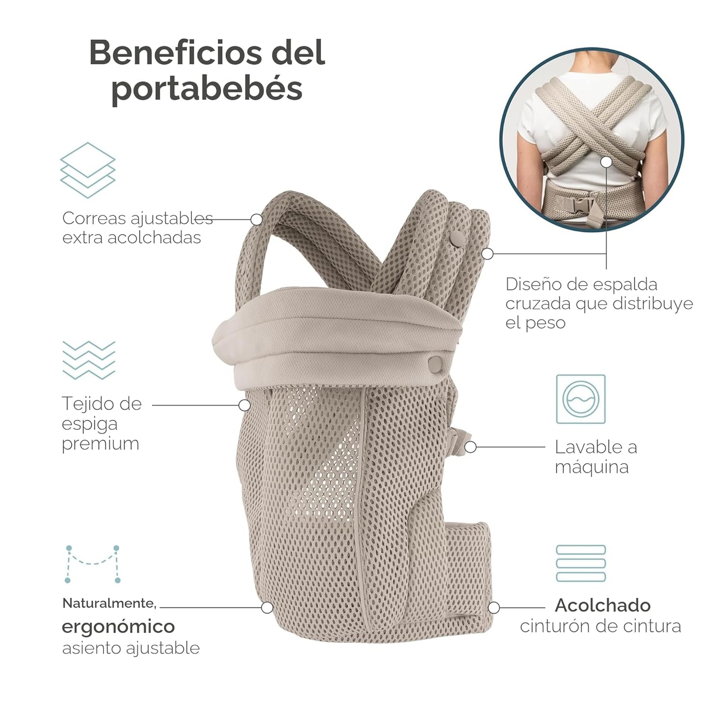 Infantino Honey Blossom - Portabebés ergonómico para bebés a niños...