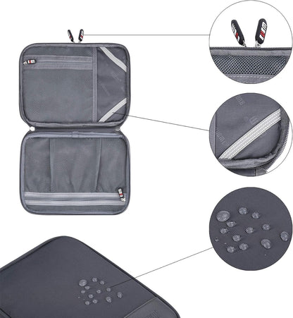 Bolsa organizadora de cables electrónicos, bolsa de almacenamiento portátil de doble capa para accesorios digitales electrónicos para funda de tarjeta SD, unidad flash USB, cables de carga, cargador
