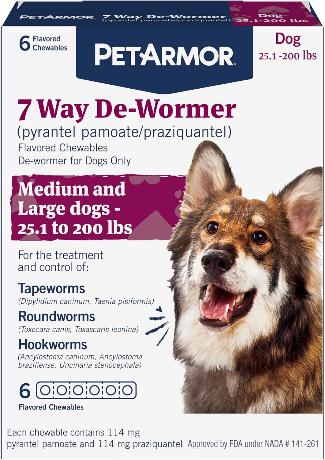 PetArmor - Desparasitador de 7 vías para perros, tratamiento oral p...