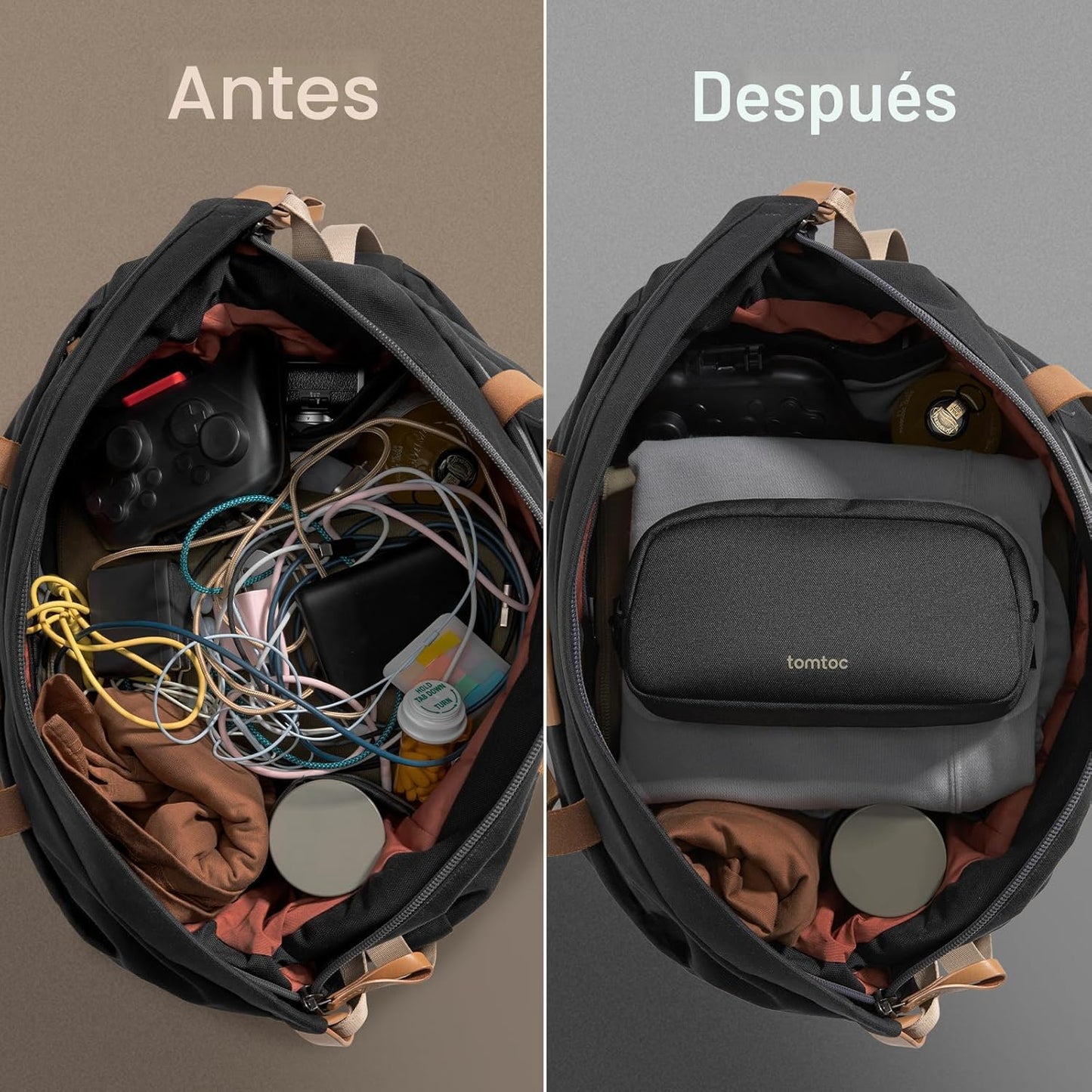 tomtoc Organizador de Electrónicos Estuche de Viaje, Bolsa de Viaje...