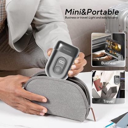 Maquinilla de afeitar eléctrica para hombres, mini afeitadora eléctrica para hombres, afeitadora portátil de lámina con 3 cuchillas de afeitar flotantes mejoradas, uso húmedo/seco, pantalla