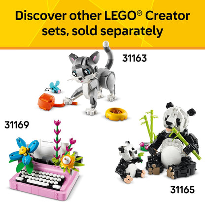 LEGO Creator 3 en 1 Juguetes Lindo Conejo - Juego de Construcción con 3 Opciones de Construcción, Conejo, Foca o Llama - Figuras de Animales para Niños, Niñas y Niños, Edades 8+ - Idea de Regalo para