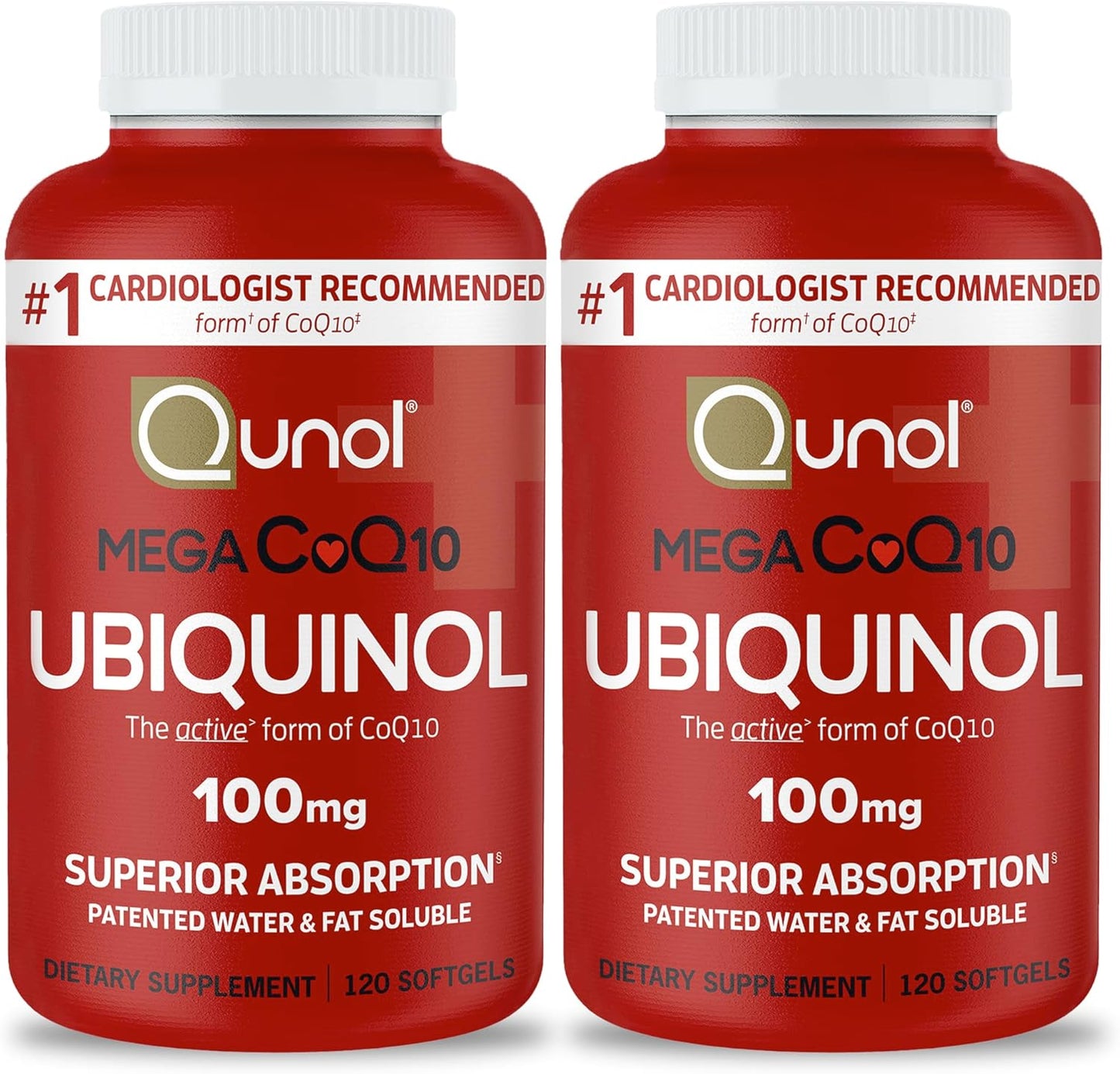 Qunol Mega Ubiquinol CoQ10 Suplemento natural de C0Q10 solubre en a...