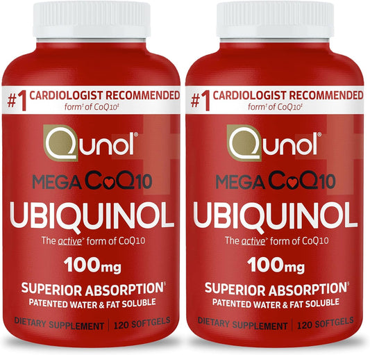 Qunol Mega Ubiquinol CoQ10 Suplemento natural de C0Q10 solubre en a...