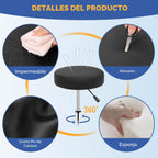 ANWBROAD Taburete redondo con ruedas de ajuste de altura resistente...