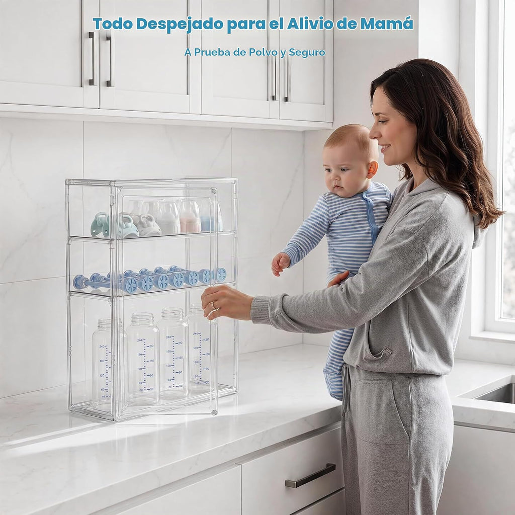 HBlife Organizador de almacenamiento de biberones para armario de e...