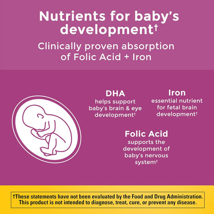Nature Made Prenatal con ácido fólico + DHA, suplemento vitamínico...