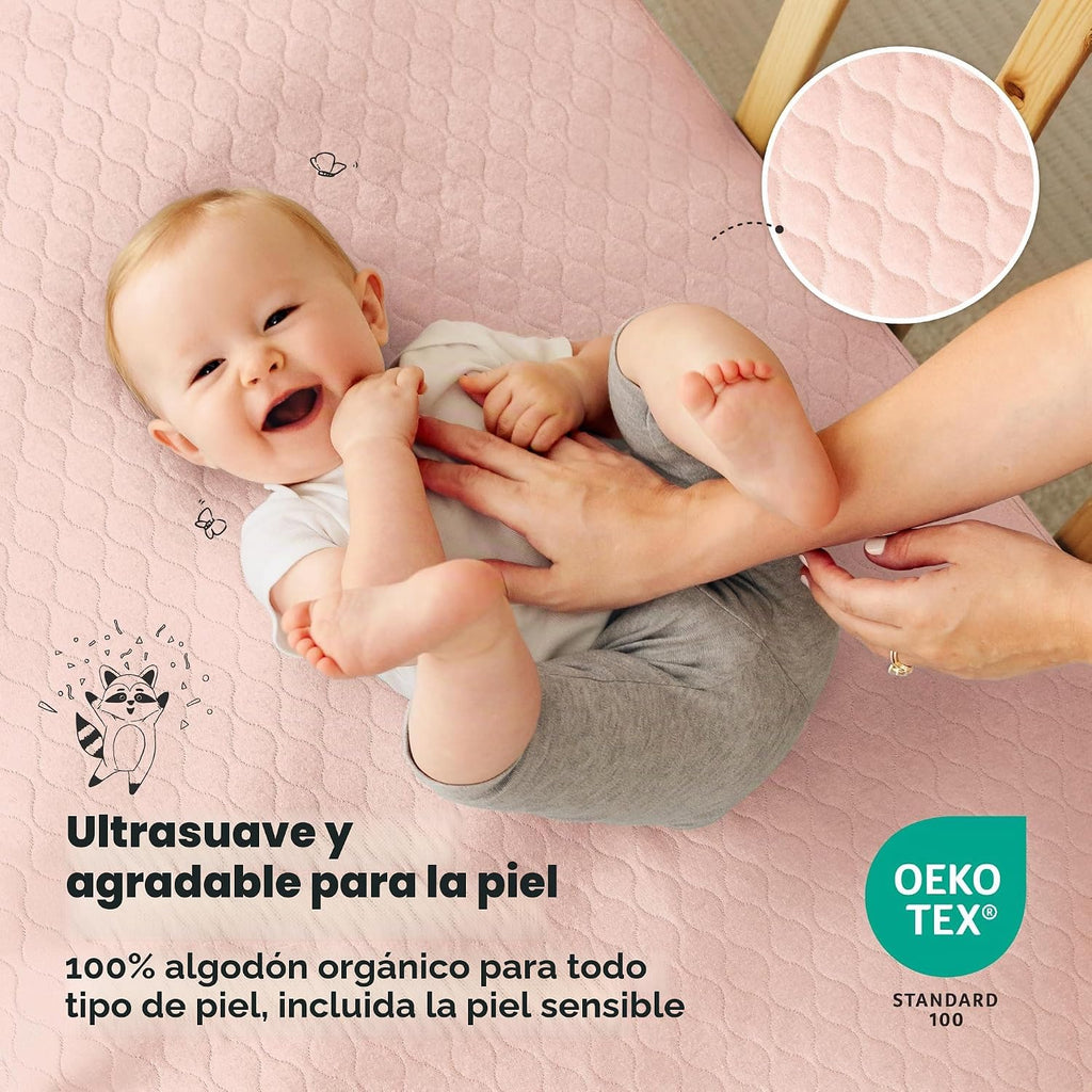 Paquete de 2 fundas protectoras de colchón impermeables para cuna |...