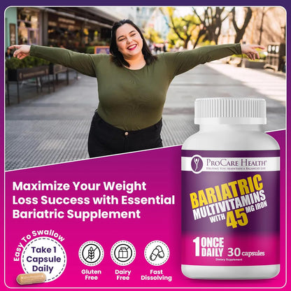 Once Daily Bariatric Multivitamin | Cápsula | 45 mg de hierro | 30...