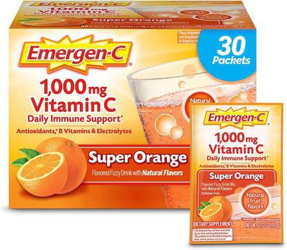 Emergen-C 1000 mg de vitamina C en polvo para apoyo inmunológico di...