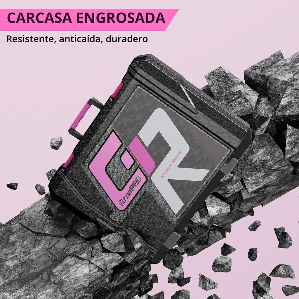 GRENPRO Juego de herramientas rosa, juego de taladro, 188 piezas de...