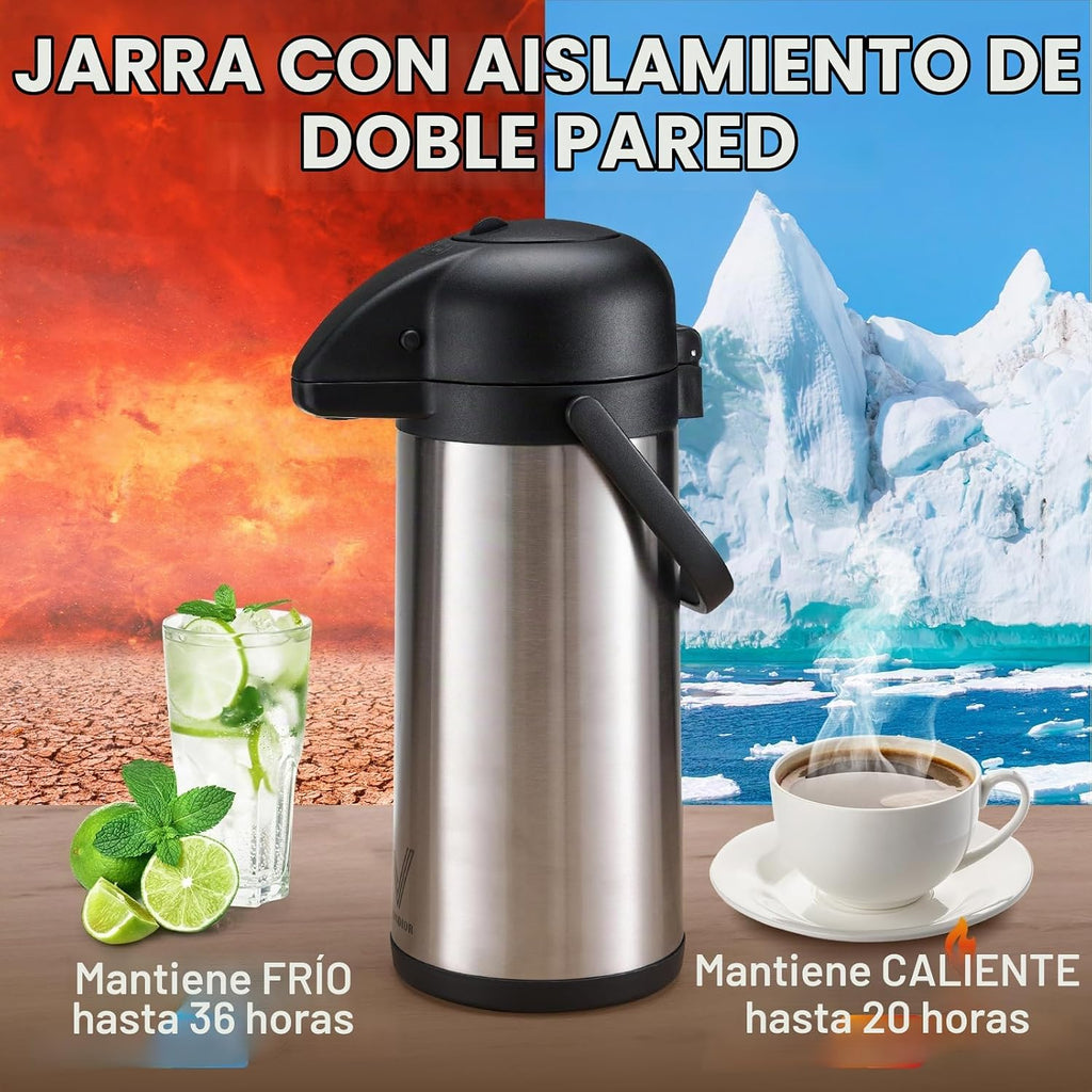 Dispensador de Café Airpot con Bomba - 2 Piezas Jarras de Café de A...