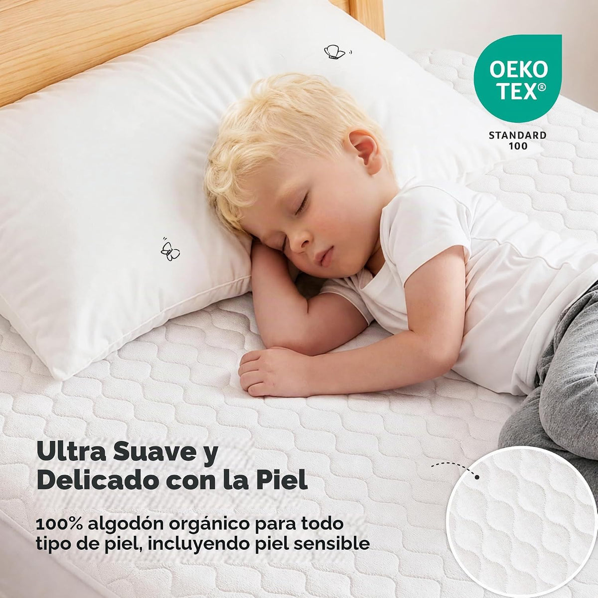 1 funda protectora de colchón impermeable, colchón XL 80x39 (blanco...