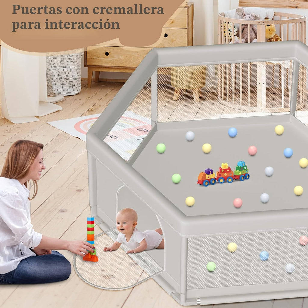 Hiaksedt - Corralito grande para bebés de 65 x 65 pulgadas, corrali...