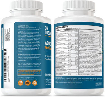 Multivitamínico Dr. Tobias para mujeres y hombres, acelerador de di...