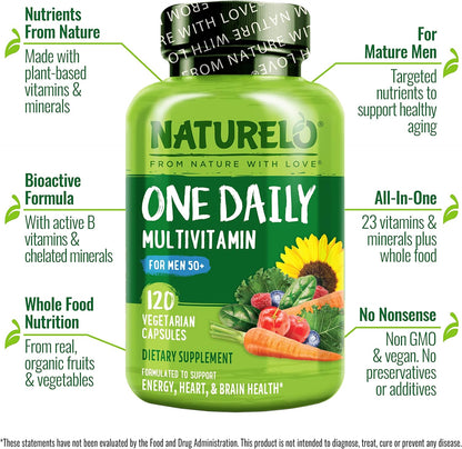 NATURELO Multivitamínico para hombres de 50+ - Un multivitamínico d...