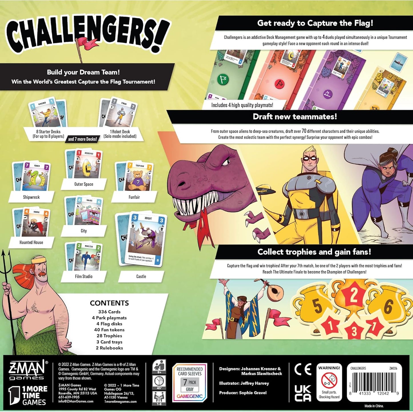 Juego de cartas Asmodee Challengers - ¡Reúne el equipo de tus sueños y captura la bandera! Juego de estrategia de gestión de mazos, divertido juego familiar para niños y adultos, a partir de 10 años