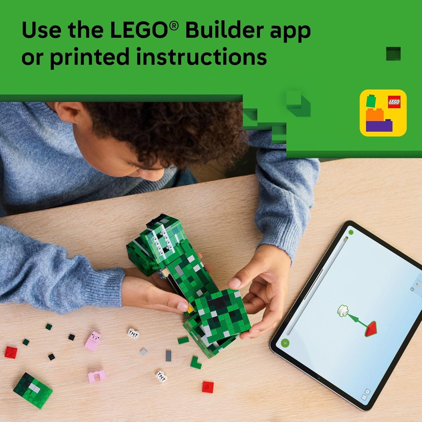LEGO Minecraft The Creeper - Juguete de construcción para niños, juguete de Minecraft para niños y niñas, a partir de 10 años, decoración de habitación para jugadores con primera versión de minifigura