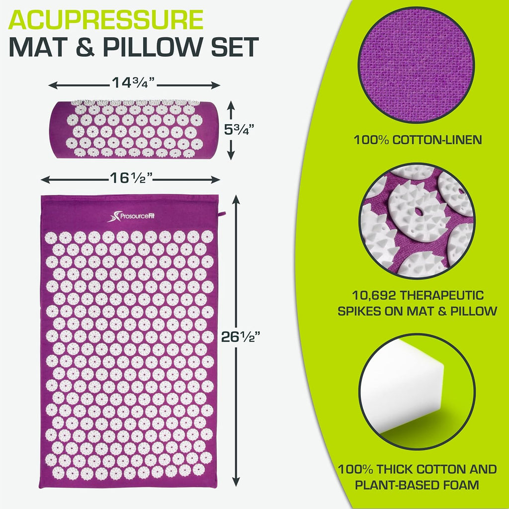 ProsourceFit Set de estera y almohada de acupresión para el alivio...
