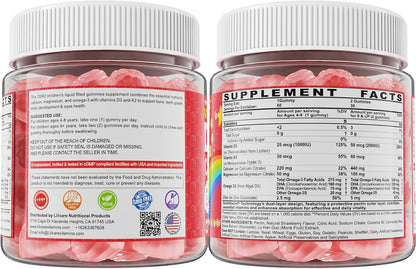 Gomas rellenas de líquido con vitamina D3 K2 + calcio para niños y...
