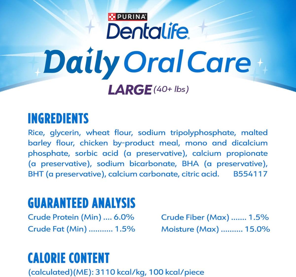Purina DentaLife - Masticables dentales para perros grandes, hechos...