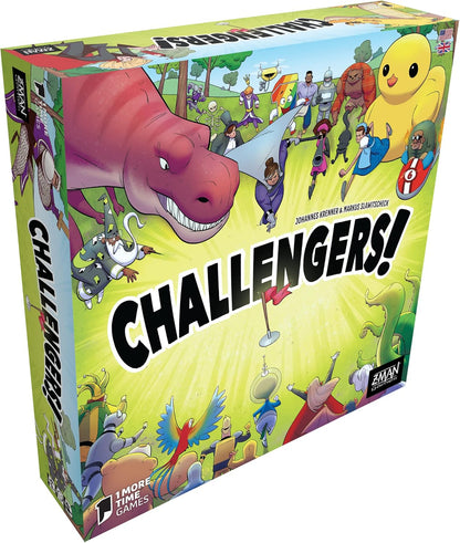Juego de cartas Asmodee Challengers - ¡Reúne el equipo de tus sueños y captura la bandera! Juego de estrategia de gestión de mazos, divertido juego familiar para niños y adultos, a partir de 10 años