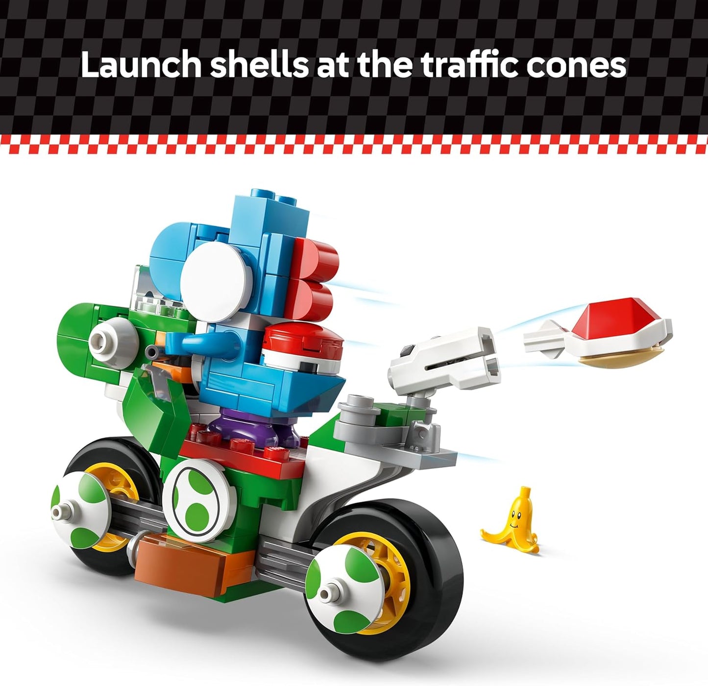 LEGO Super Mario: Bicicleta de Yoshi del Mario Kart - Juego de Construcción de Juguetes para Niños, Niños y Niñas, Edades 7+ - Juguete del Mario Kart para Fans con Yoshi Azul - Idea de Regalo para